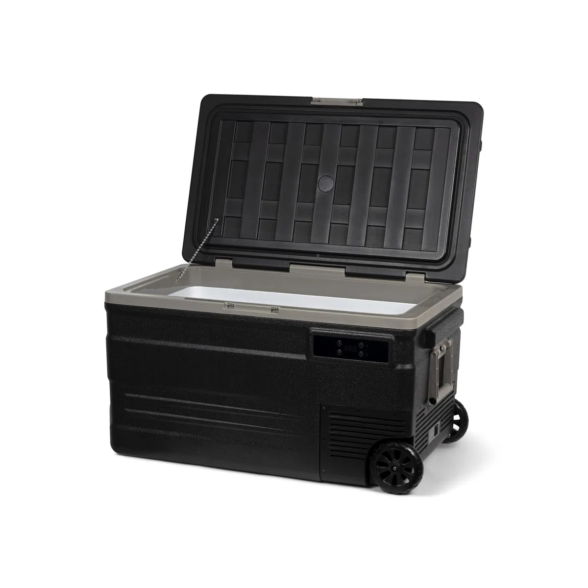 Steamy-E Single Zone 75 Roller, Nevera de compresor portátil eléctrica con Ruedas, 74 litros, Negro, 12V / 230V, para Congelar y Enfriar de -20°C a +20°C, Ideal para Camping