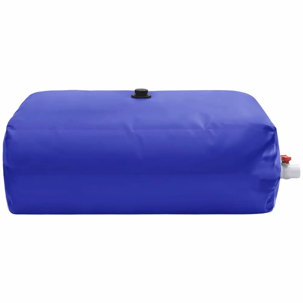 Depósito de agua plegable de 1500 L de PVC, depósito de agua con grifo para riego de jardín, almacenamiento de lluvia, cuenca de recogida de agua de lluvia, azul, 180 x 120 x 70 cm